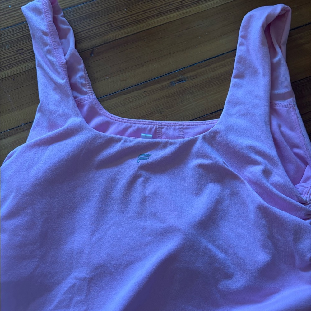Fabletics Ruched Pink Tank Top - Picture 6 of 7